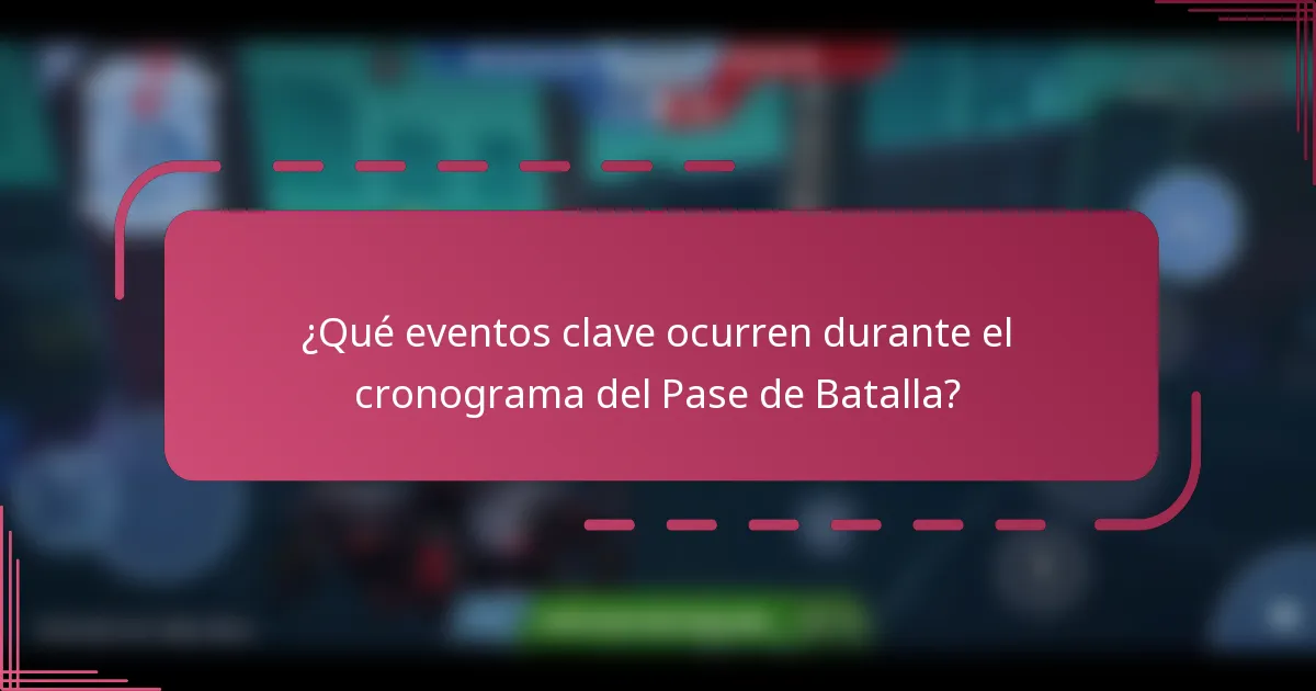 ¿Qué eventos clave ocurren durante el cronograma del Pase de Batalla?