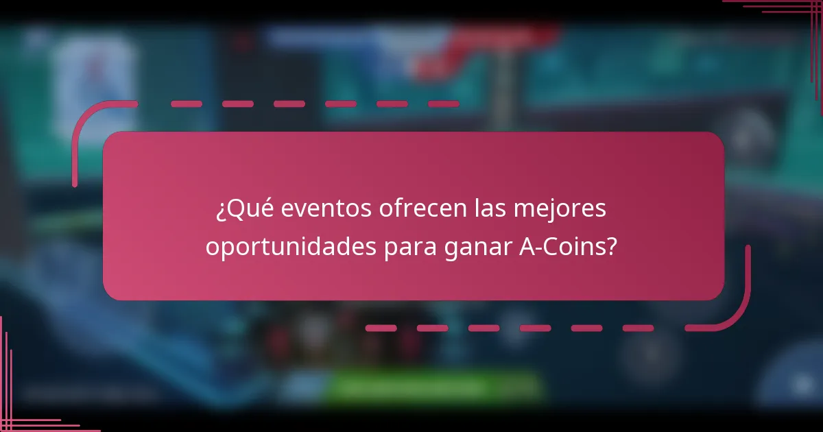 ¿Qué eventos ofrecen las mejores oportunidades para ganar A-Coins?