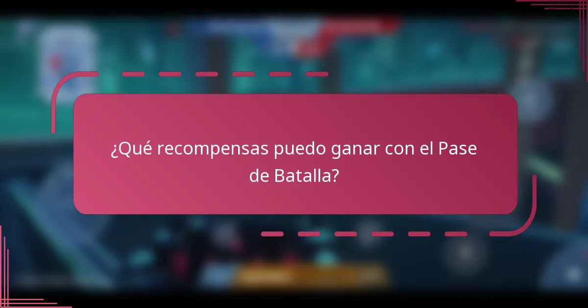 ¿Qué recompensas puedo ganar con el Pase de Batalla?